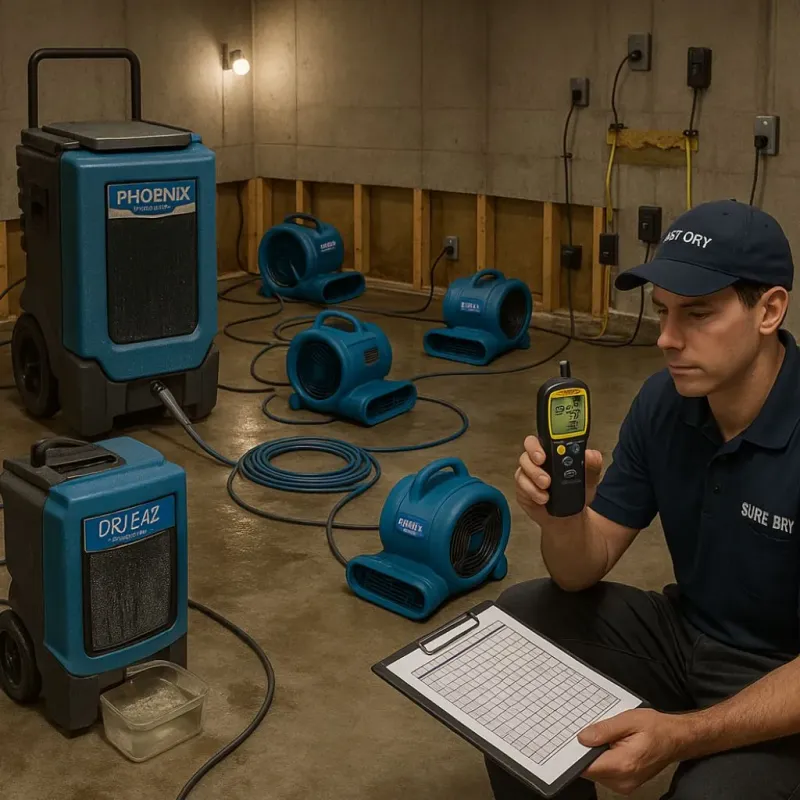 Structural Drying and Dehumidification process in Alamo, GA